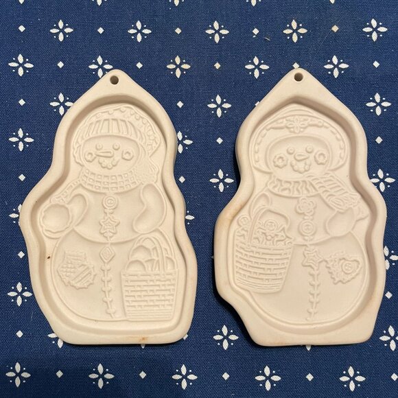 Longaberger 1999 Snow Friends Cookie Mold Series "Snowball and Flueey" - Picture 1 of 4